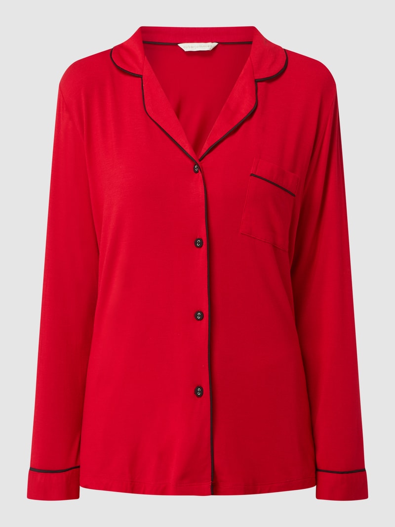 Pyjama-Oberteil aus Modal-Elasthan-Mix in rot