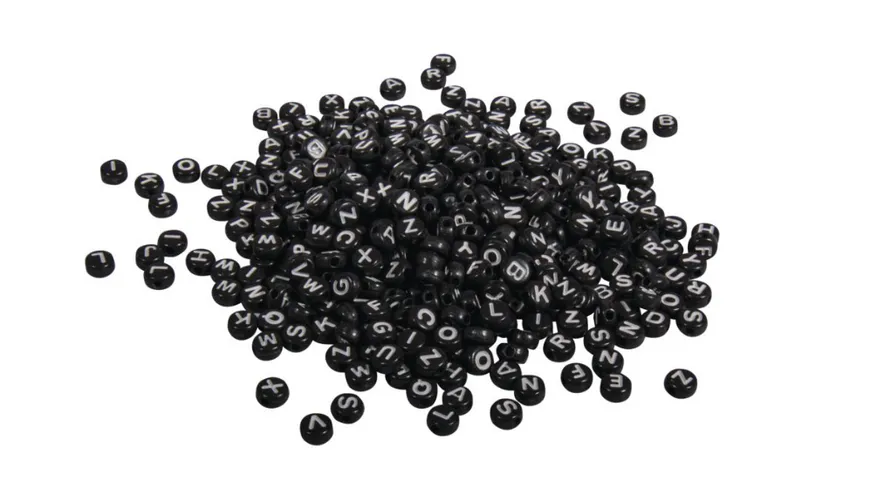 Rayher Plastik-Buchstaben-Perlen 6x6mm 40g schwarz 40 g