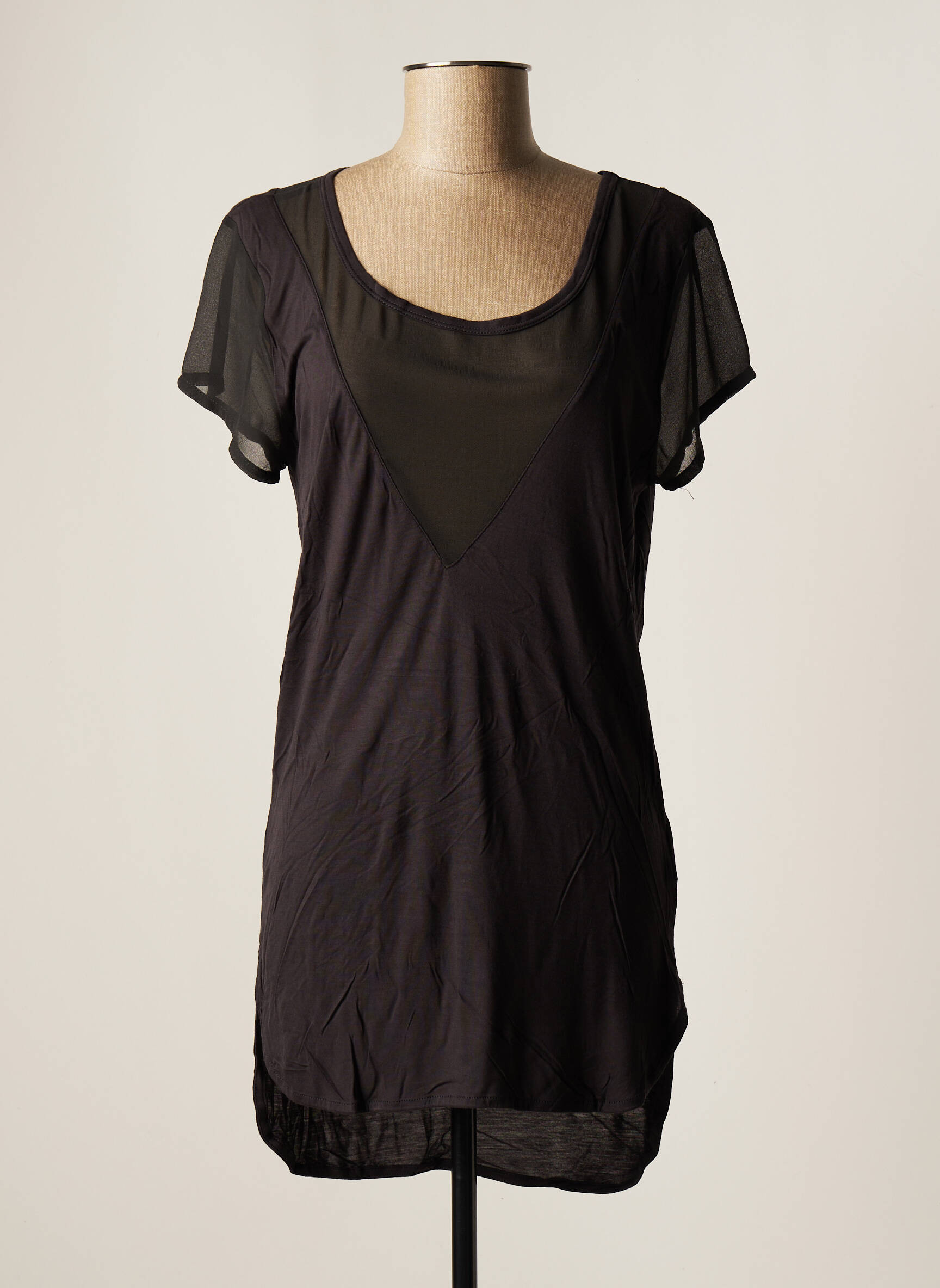 Ichi Tuniquemanchecourte Femme couleur gris
