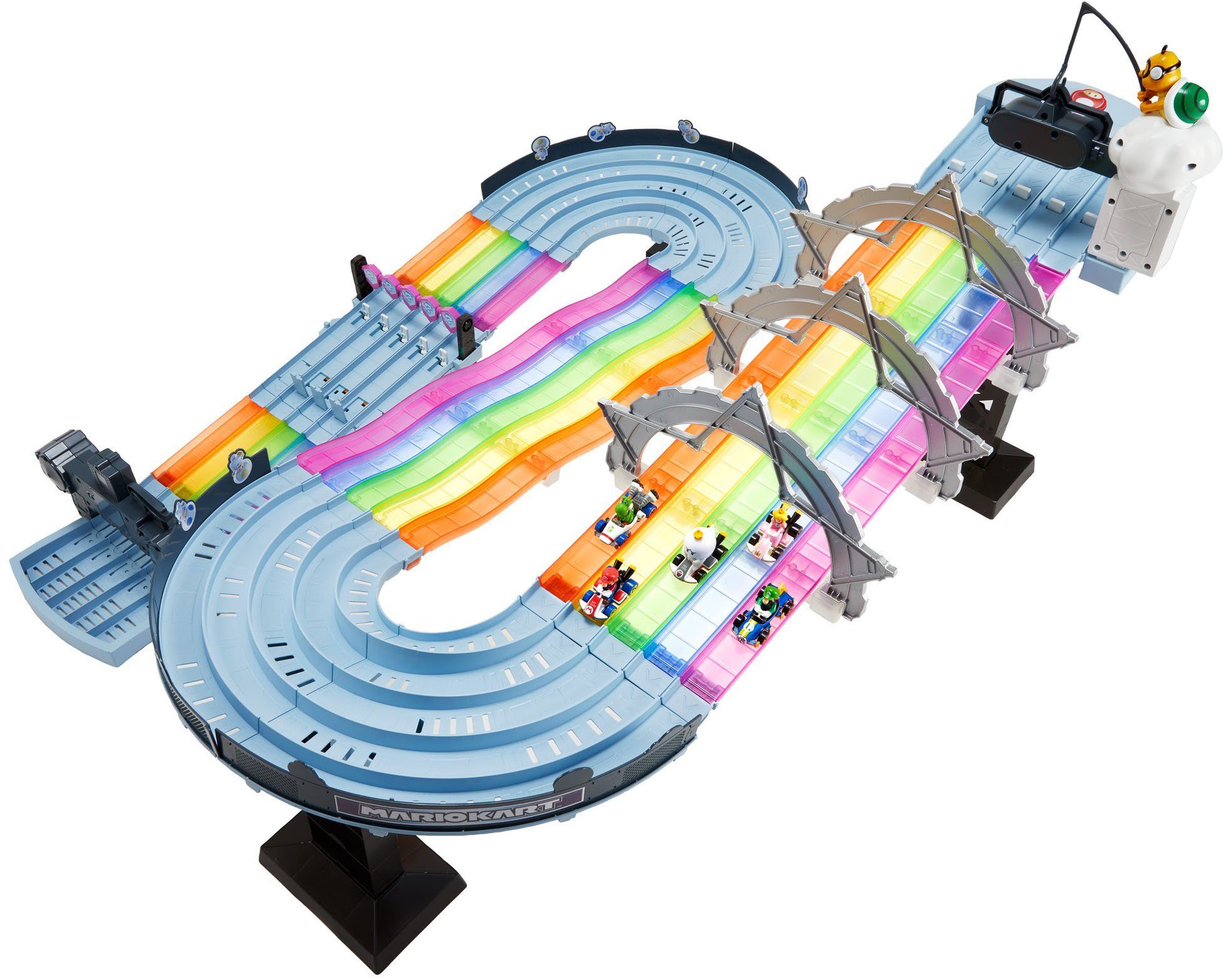 Hot Wheels Autorennbahn Mario Kart Regenbogen Rennstrecke, inkl. 2 Spielzeugautos