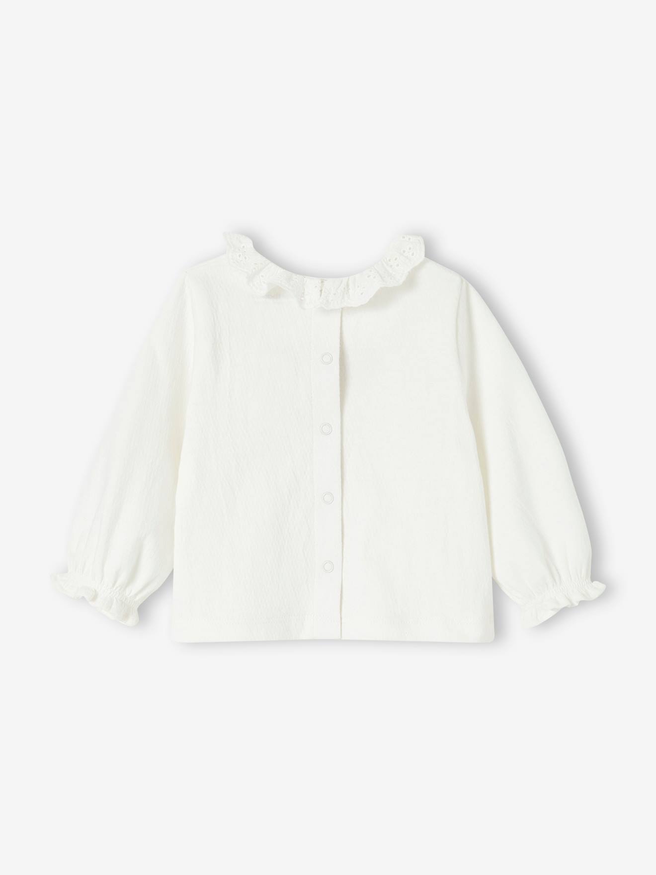 Vertbaudet Baby Shirt mit Kragen Oeko-Tex - wollweiß