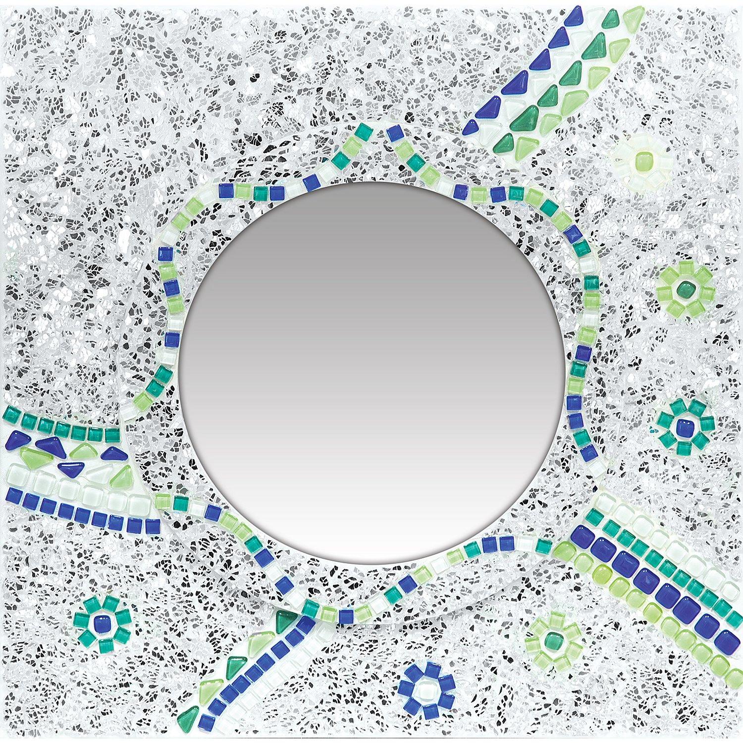 Softglas-Mosaik, Blautöne, 10 x 10 mm, 200 g