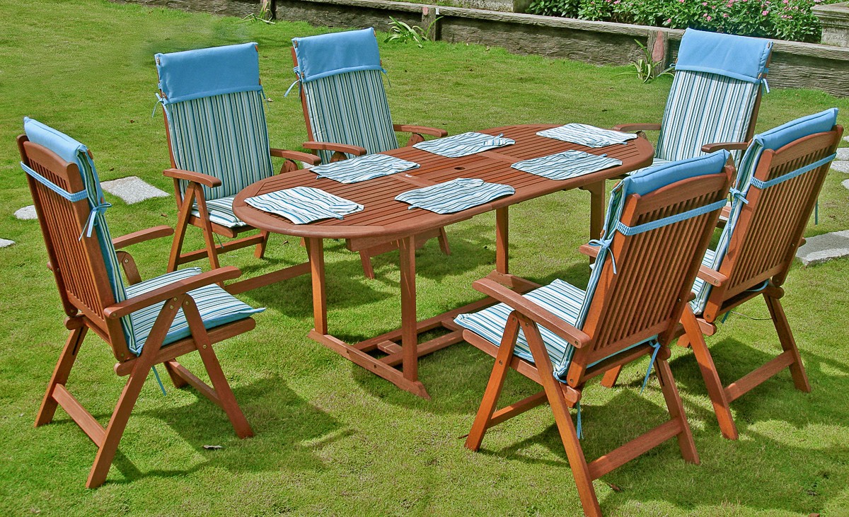 Garden Pleasure Harms Set Stockholm 7 tlg. / 6x 985014 Hochlehner / 1x 985013 Tisch