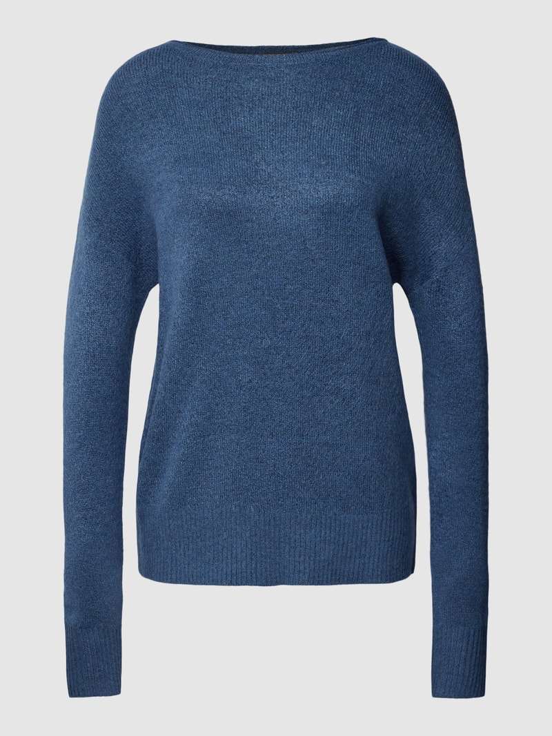 Strickpullover in melierter Optik in rauchblau meliert