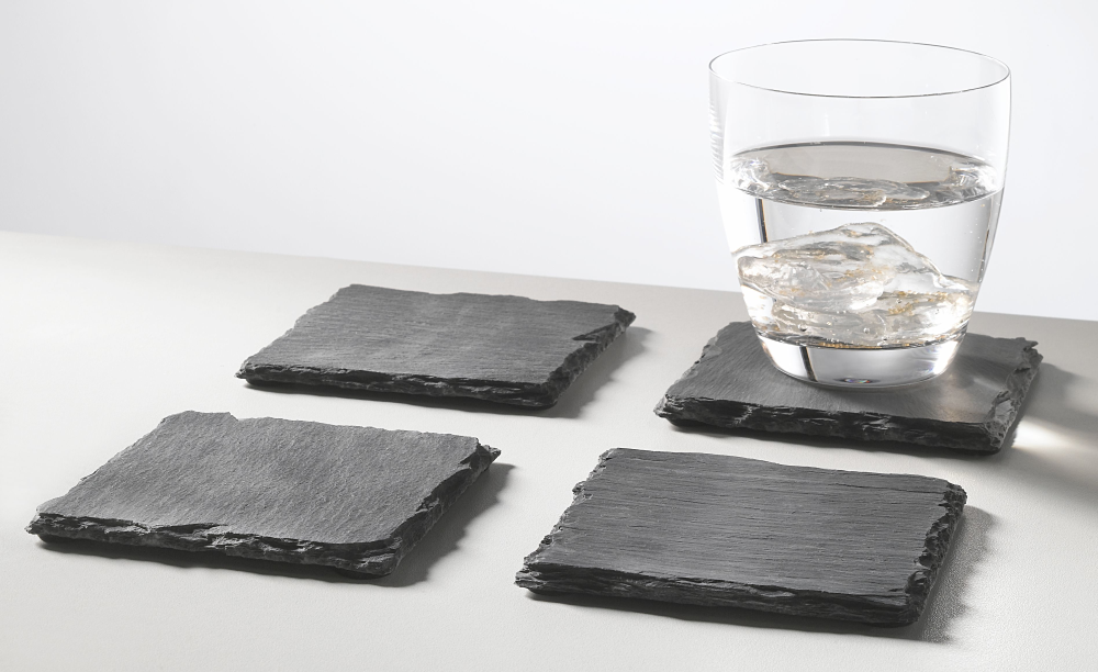 Schieferuntersetzer-Set 4-teilig