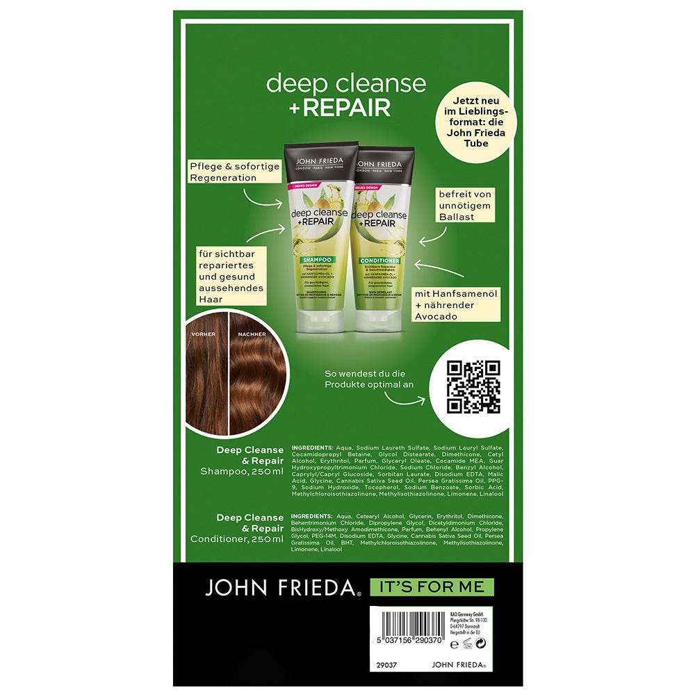 John Frieda Deep Cleanse&Repair Shampoo + Conditioner Vorteils-Set