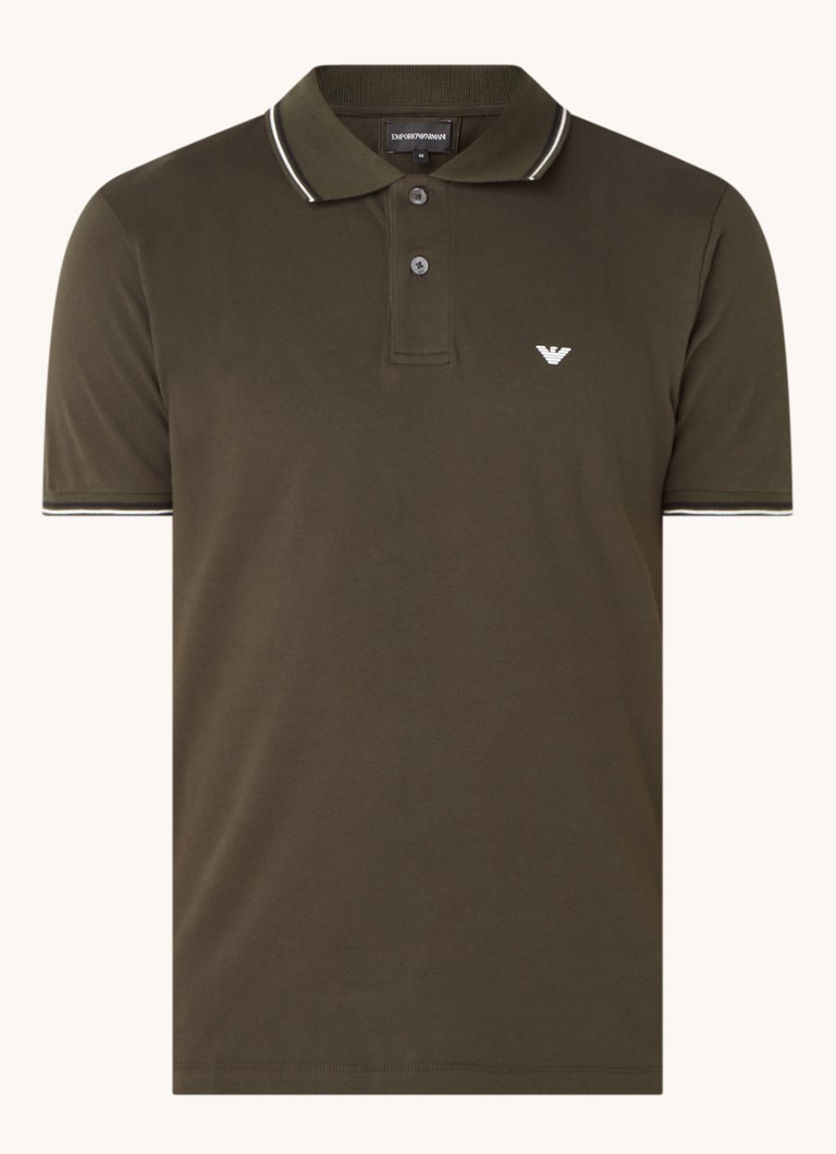 Emporio Armani polo majica regularnog kroja od pike pamuka s manžetama na vrhovima
