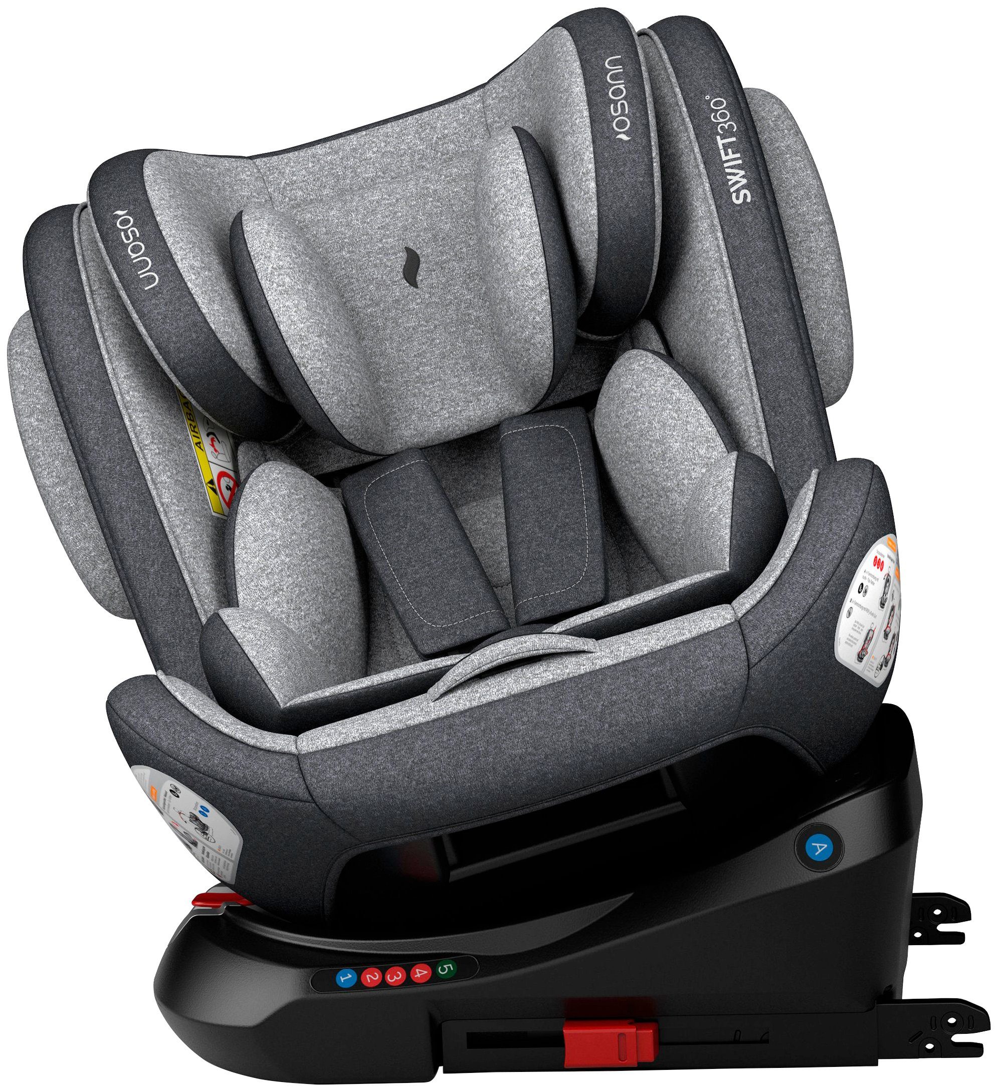 Osann Autokindersitz SWIFT360° Universe Grey, ab: 9 kg, bis: 36 kg, (1-tlg), ab 9 Monaten bis ca. 12 Jahren