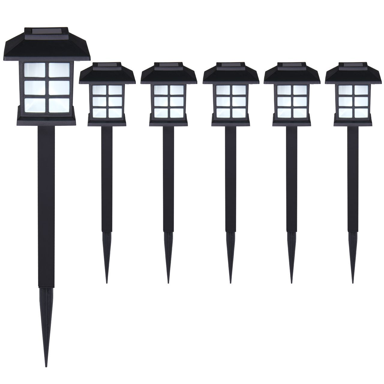 Monzana LED Solarleuchten 6er-Set Schwarz