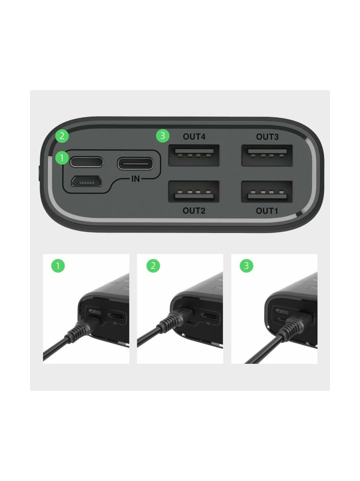 COFI 1453 30.000mAh Powerbank Ersatzakku in Grau günstig kaufen onesize