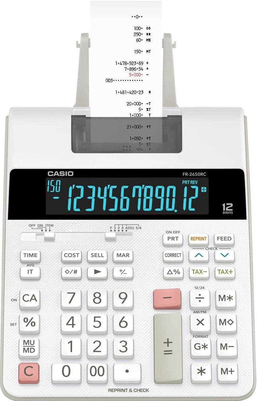 Casio FR-2650RC druckender Tischrechner 12-stellig, LC Display mit Hintergrundbeleuchtung