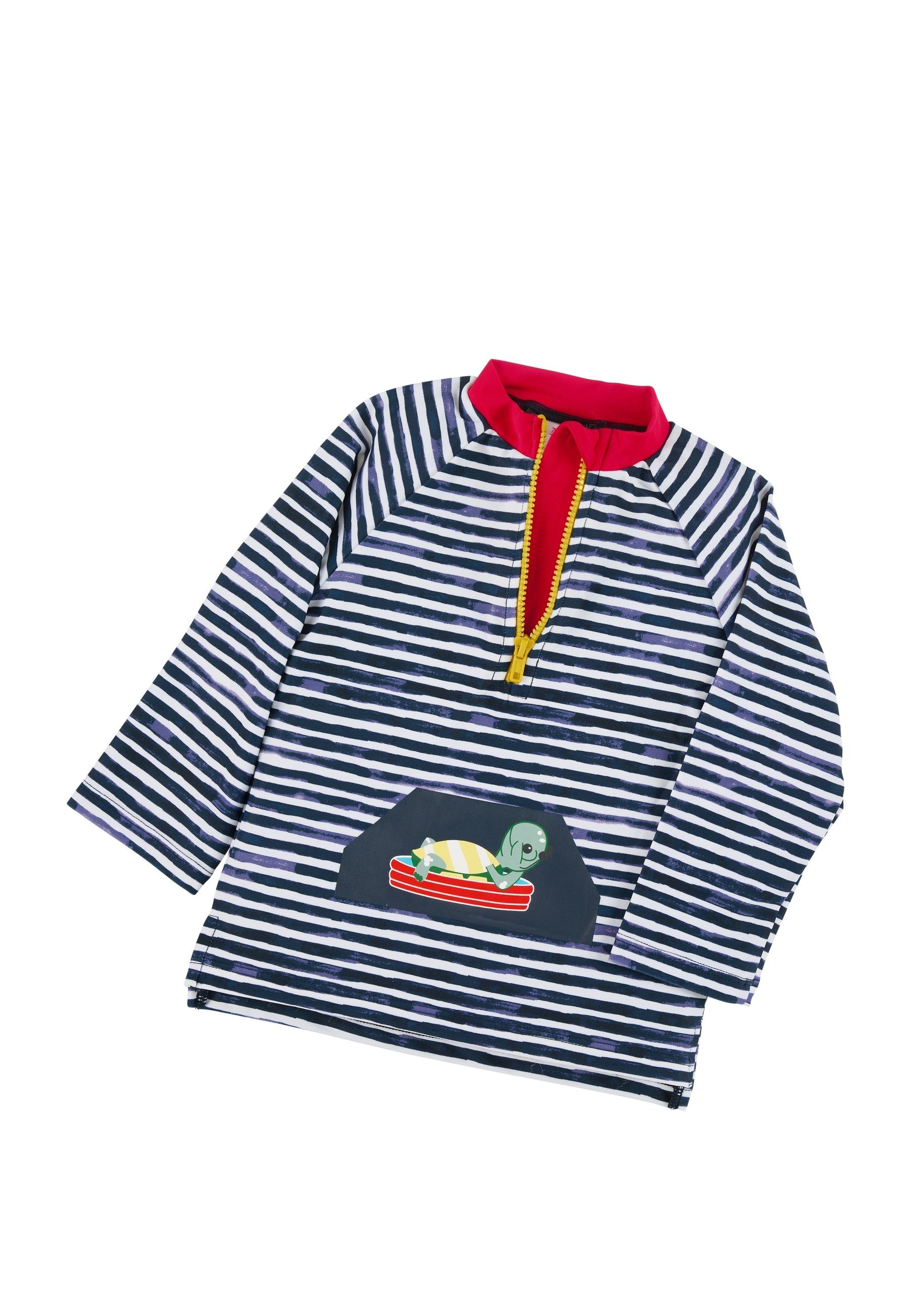 Sterntaler® Badeanzug Langarm-Schwimmshirt Schildkröte (1-St., Kinderbadeanzug Langarm, Schwimmshirt gestreift) Schwimmanzug mit Reißverschluss und Stehkragen, Baby Badeanzug