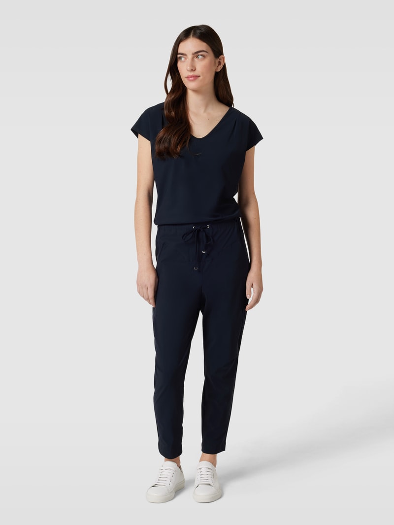 Jumpsuit mit V-Ausschnitt Modell 'GIRA' in marineblau