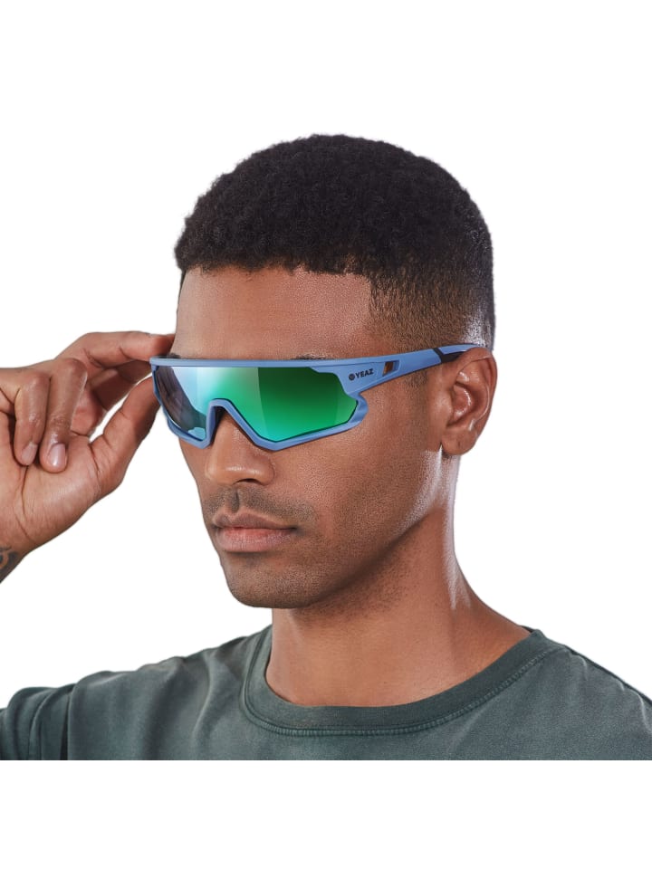 YEAZ SUNRISE Sport-Sonnenbrille Cyan Blue/Green in grün günstig kaufen onesize