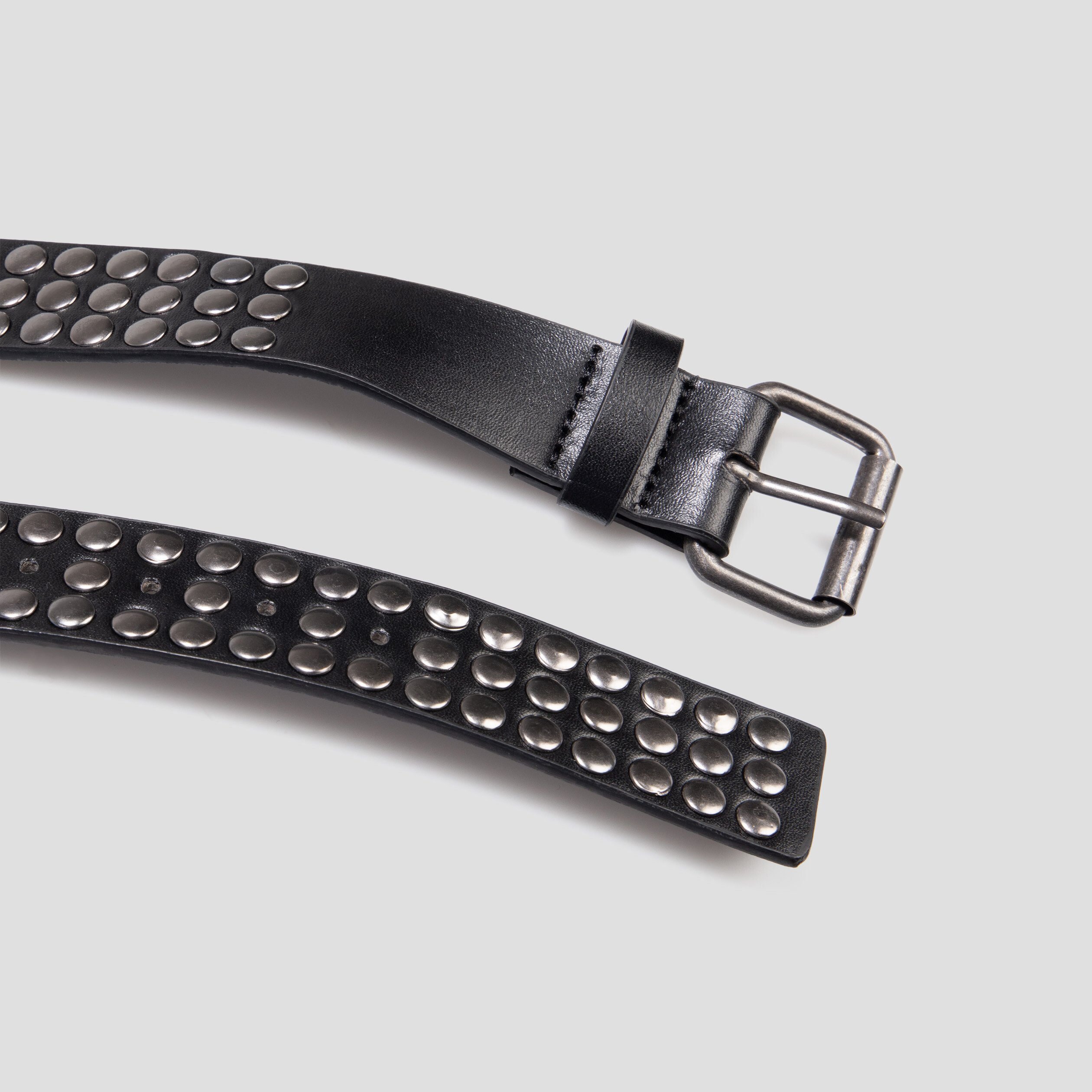 Ceinture à oeillets et clous noir femme | La Halle