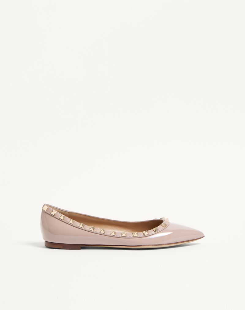 Bailarina de couro envernizado Rockstud