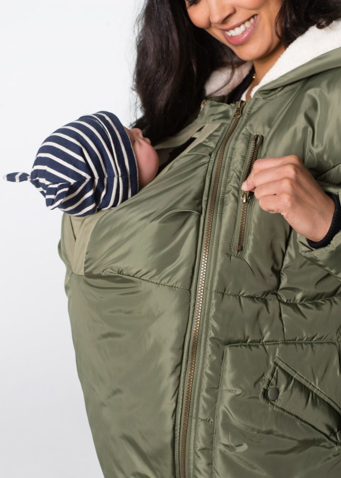 Gefütterte Umstandsjacke mit Baby-Einsatz