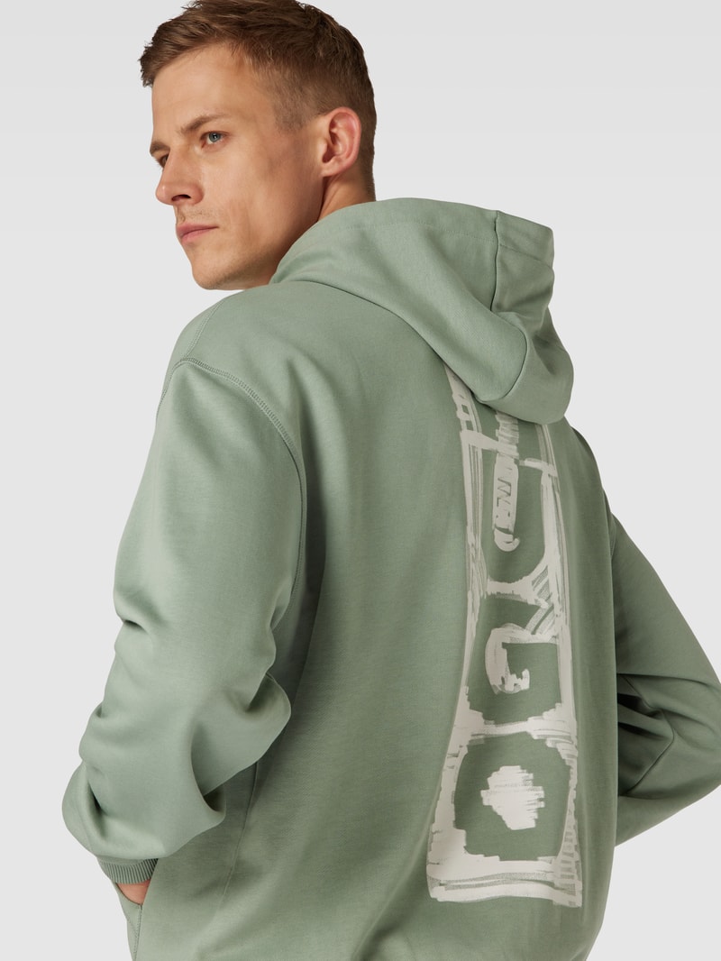 Hoodie mit Label-Detail Modell 'Diushi' in mint