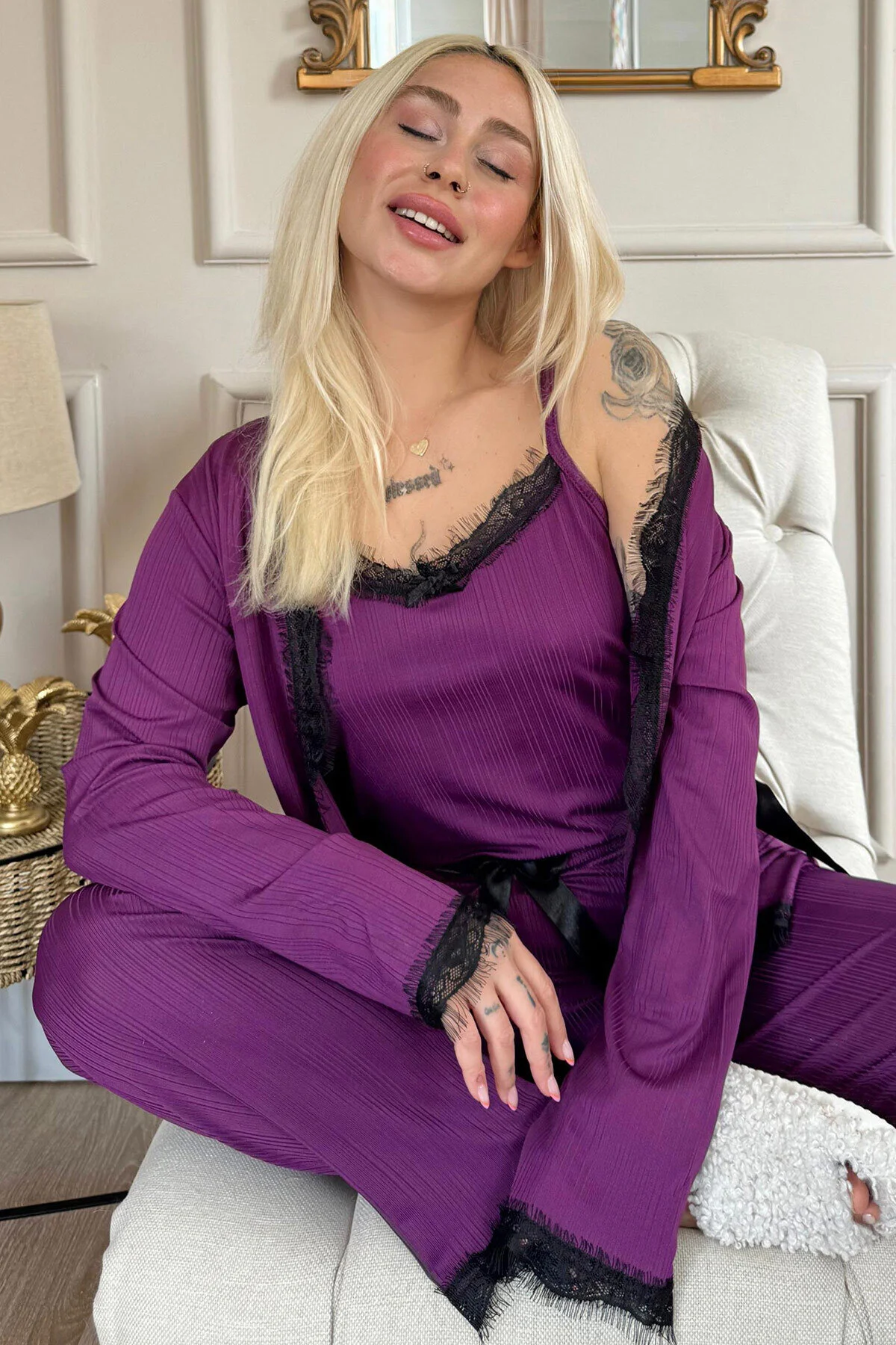 Pijamaevi  Pyjama set - Schwarz - Muster