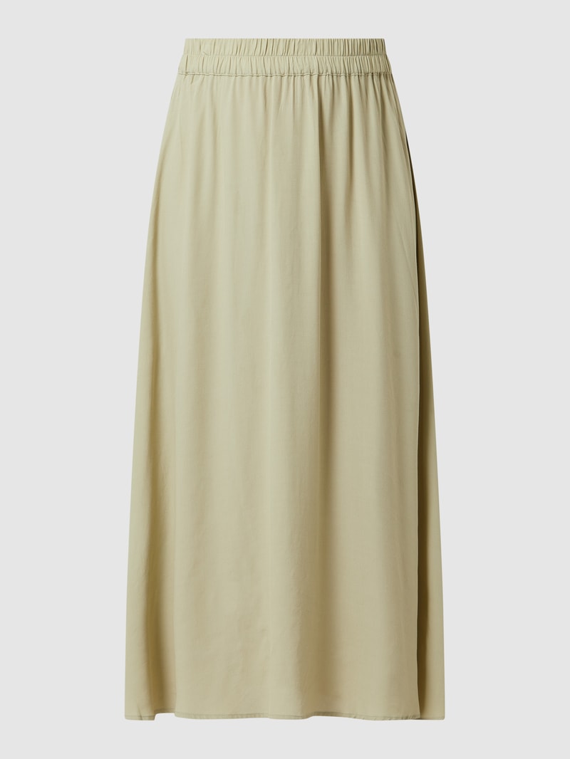 Midirock aus Viskose in beige