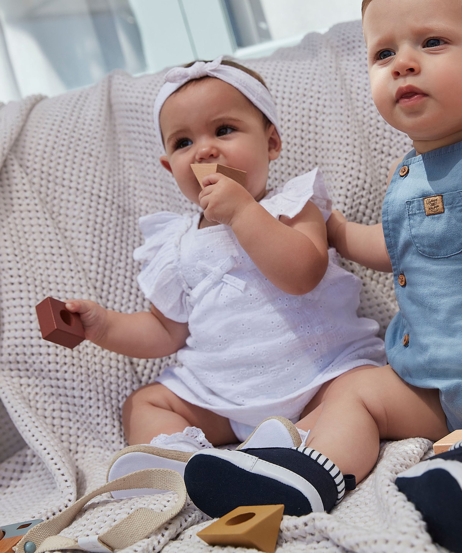 Ensemble bébé fille 2 pièces : robe + bandeau à cheveux ... blanc | GEMO