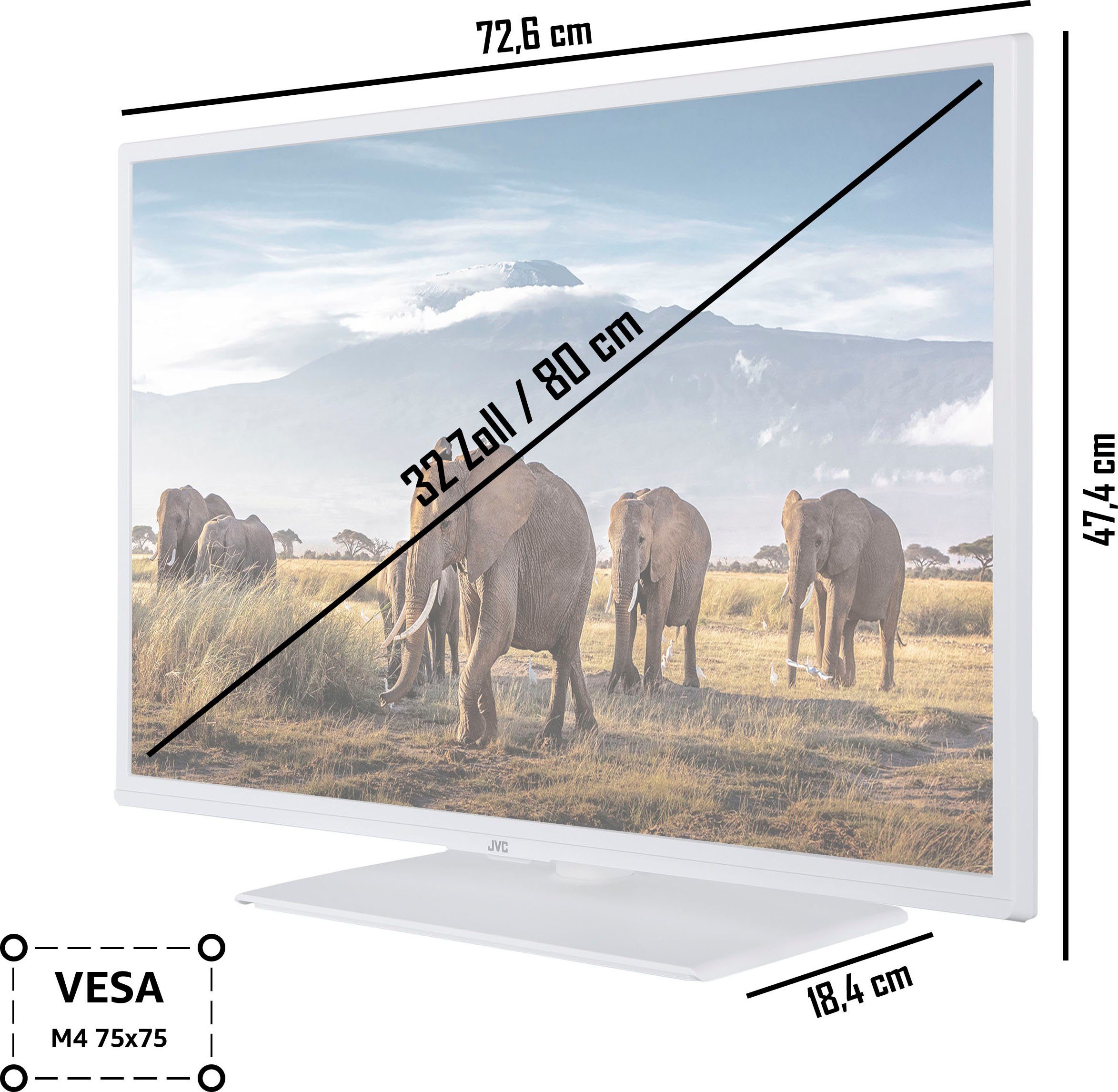 JVC LT-32VH5156W LCD-LED Fernseher (80 cm/32 Zoll, HD ready, Smart-TV)