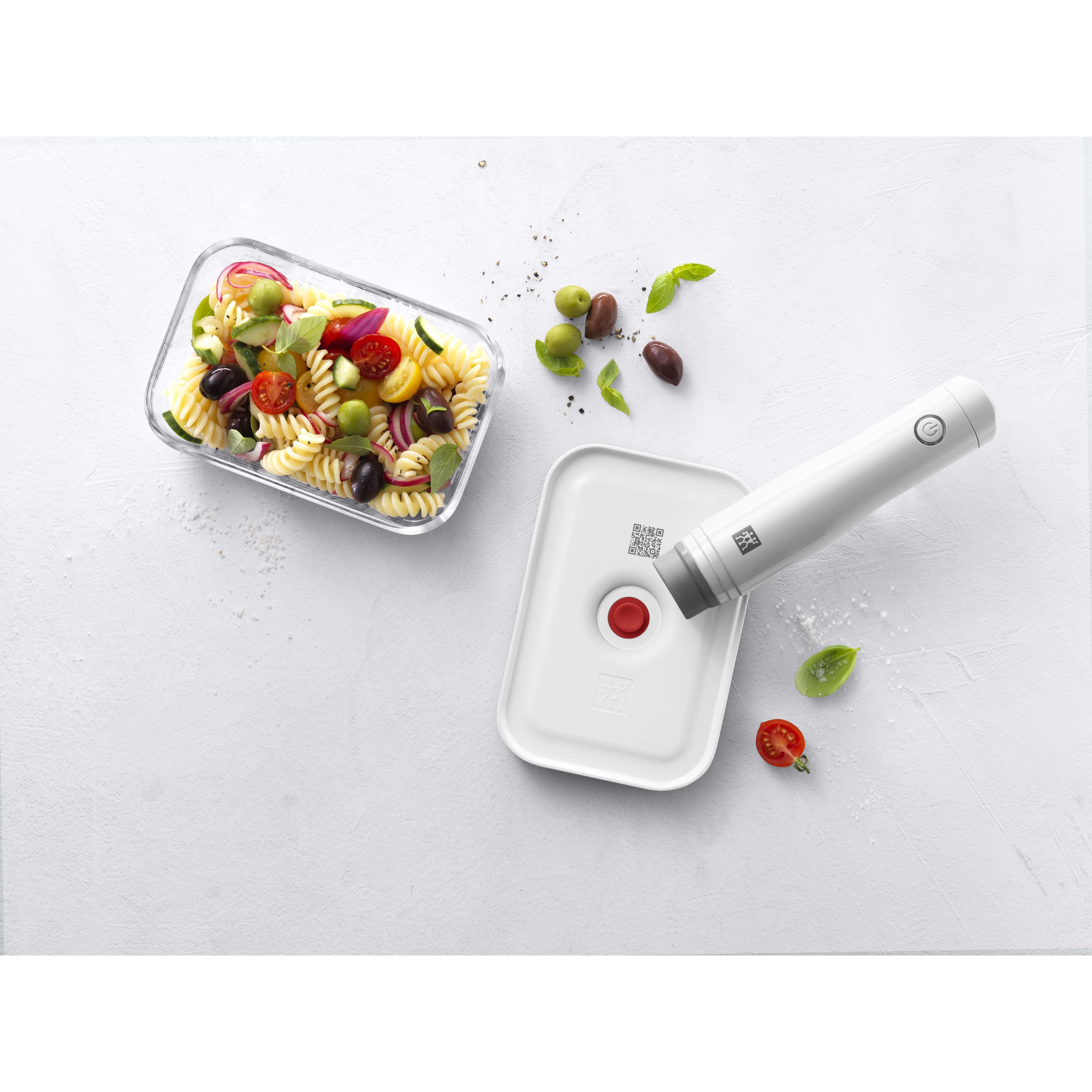 Vakuumbox L, Glas, Rot