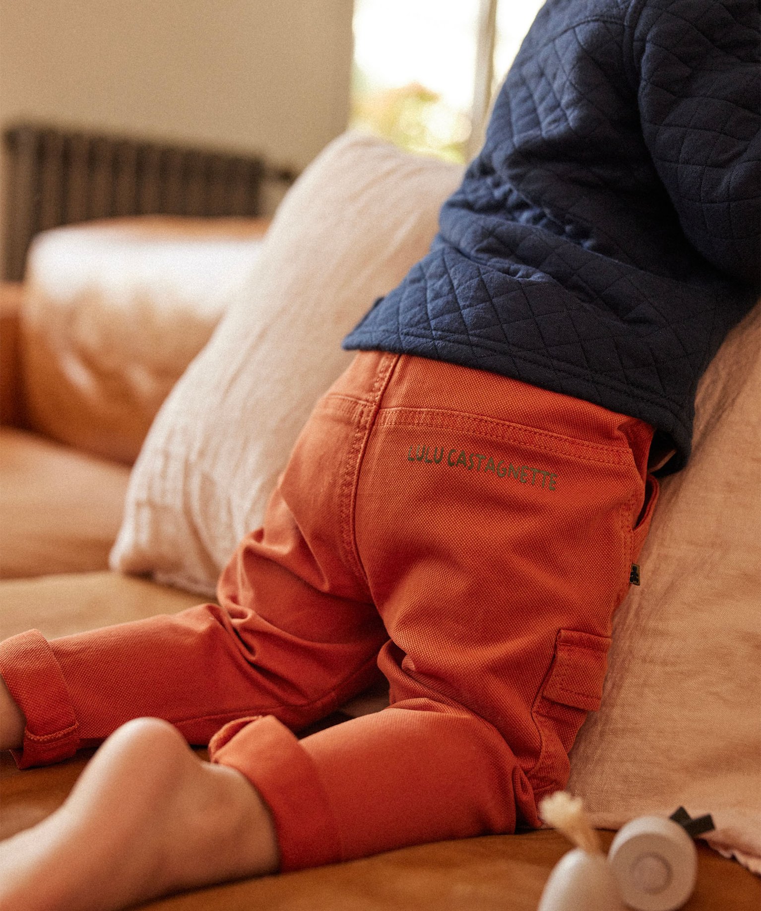 Pantalon bébé Garçon cargo avec ceinture chinée - LuluCa... orange | GEMO