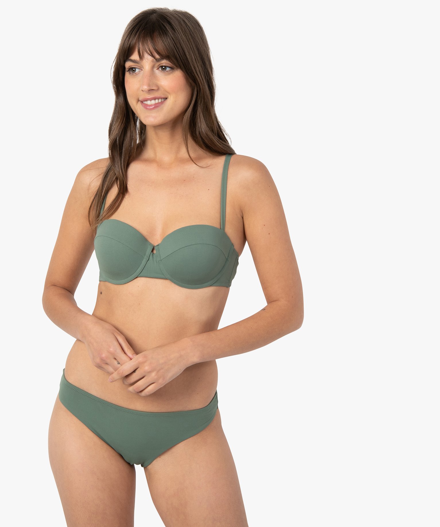 Bas de maillot de bain femme forme culotte vert | GEMO