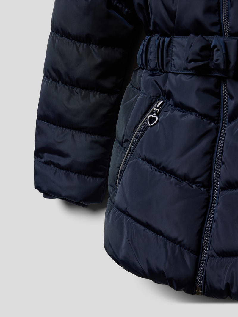 Parka mit Taillengürtel in marineblau
