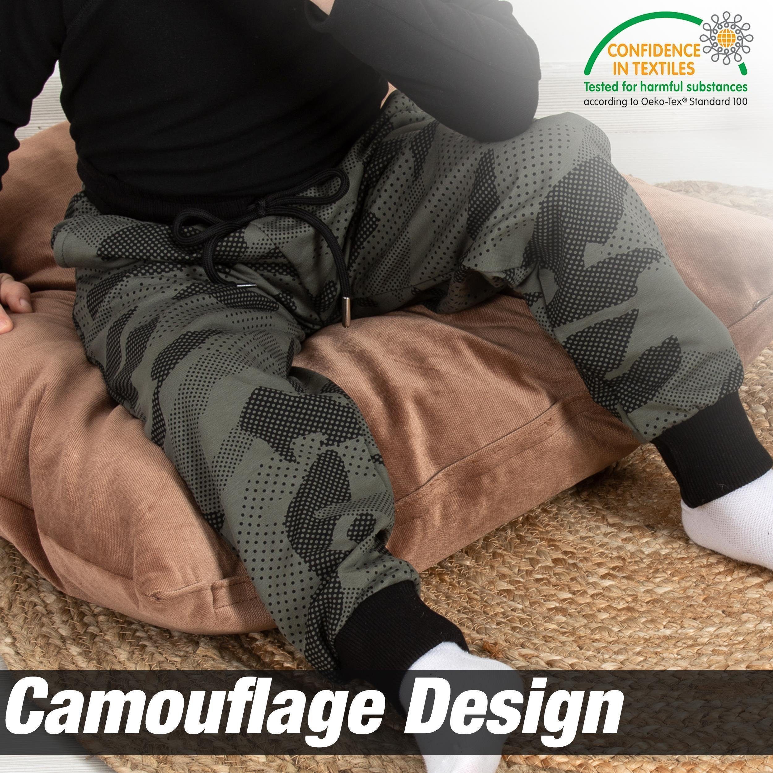 LOREZA Jogginghose Jungen Mädchen Camouflage Hose Trainingshose Jogginghose Freizeithose (1-tlg)