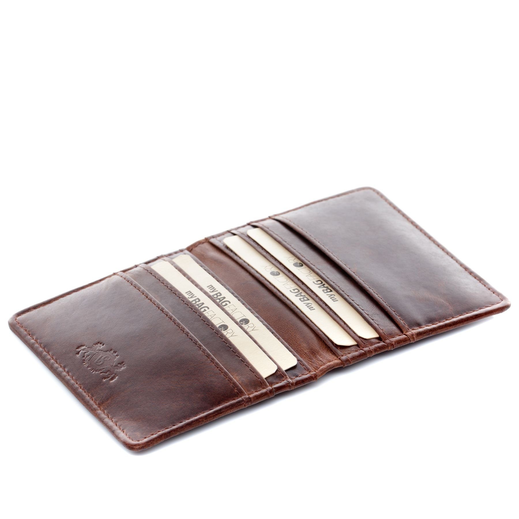 SID & VAIN Geldbörse Leder Kreditkartenetui Unisex EARNEST, Kartenetui Echtleder für Damen & Herren, Kreditkartenhülle braun
