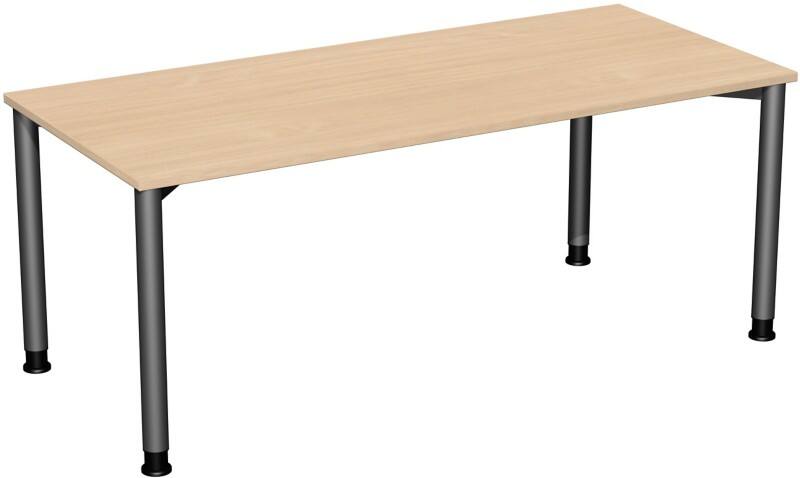 4 Fuß Flex Schreibtisch höhenverstellbar, 1800x800x680-800, Buche/Anthrazit