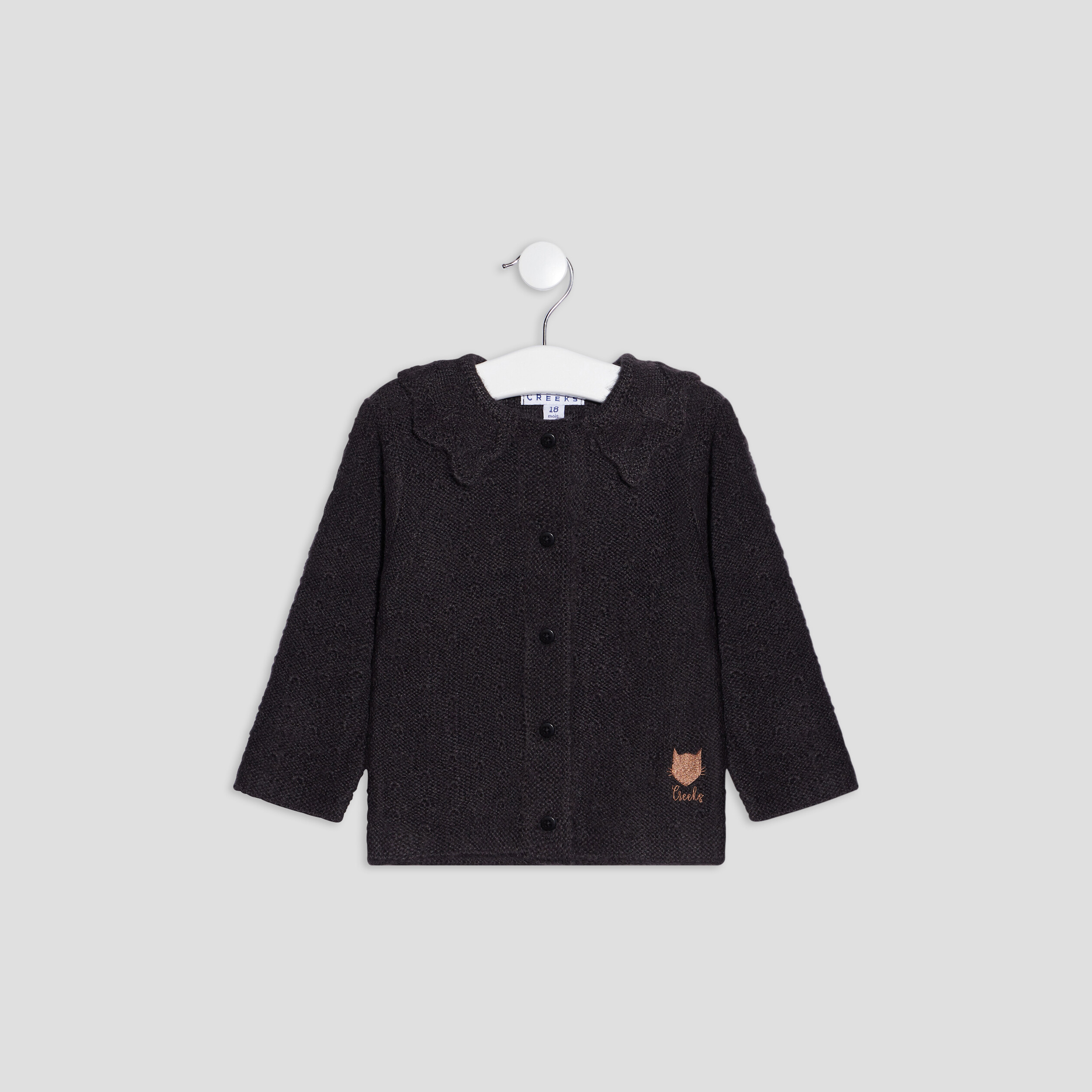 Gilet boutonné Creeks gris foncé bébé fille | La Halle