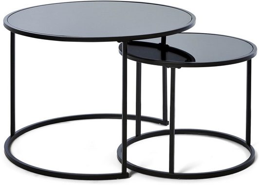 Jahnke Couchtisch (2-St), Couchtisch, Beistelltisch, Nachttisch in edlem Look