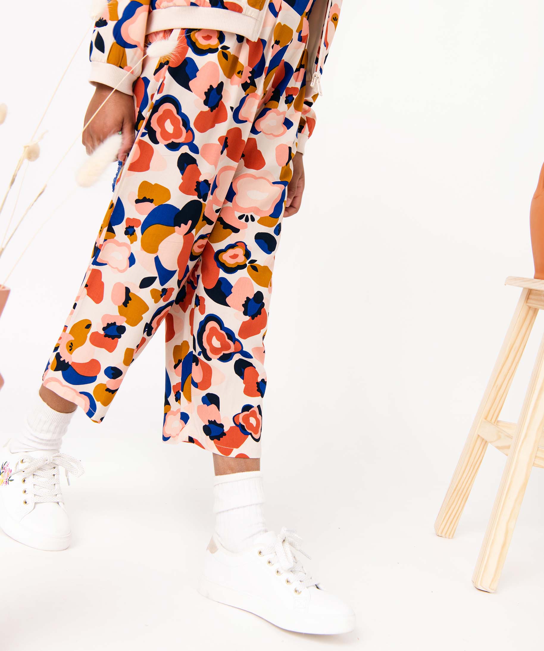 Pantalon fille large et fluide à motifs multicolore | GEMO