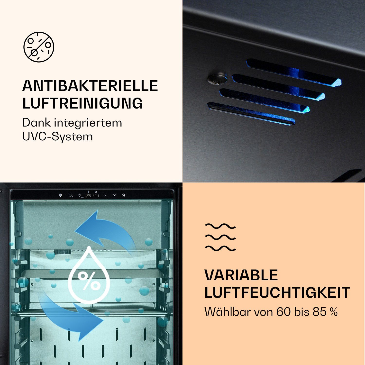 Klarstein Getränkekühlschrank HEA10-Steakhouse233O 10039936, 127 cm hoch, 59 cm breit