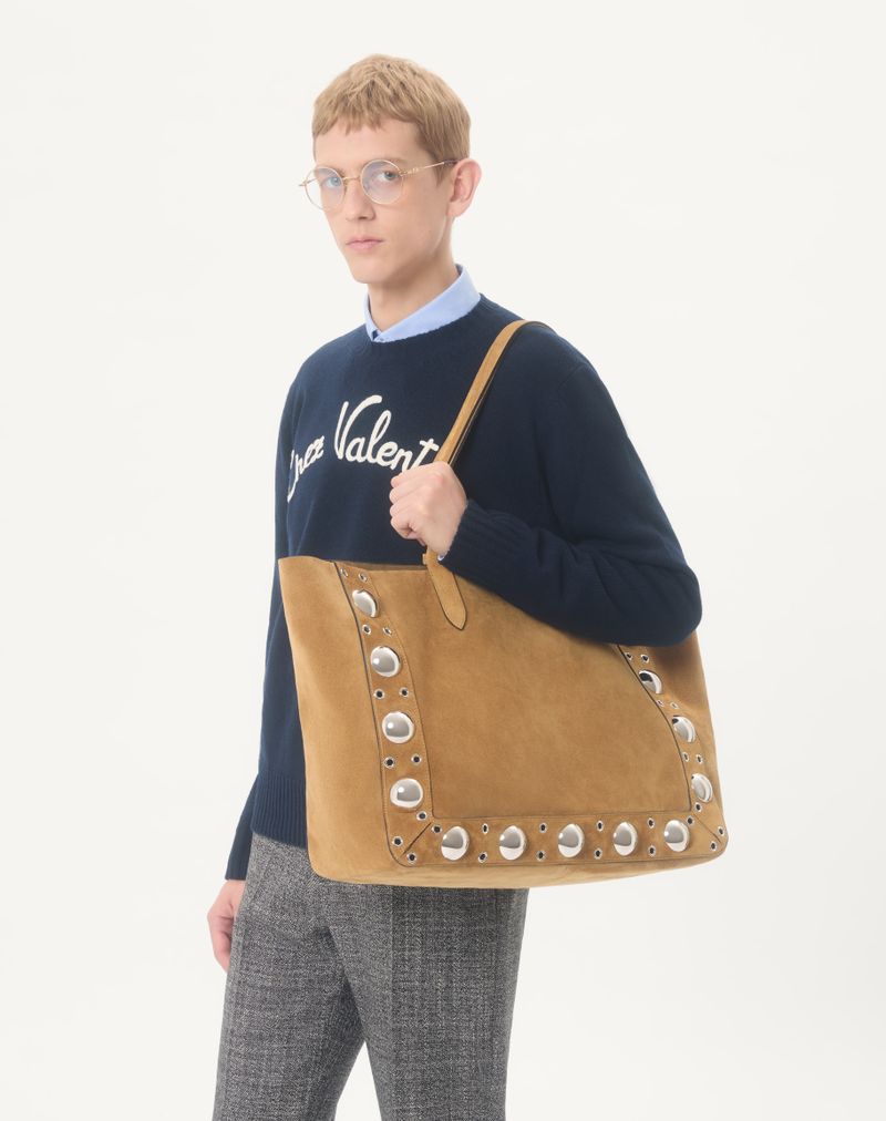 Chez Valentino uldtrøje med rund hals og broderi