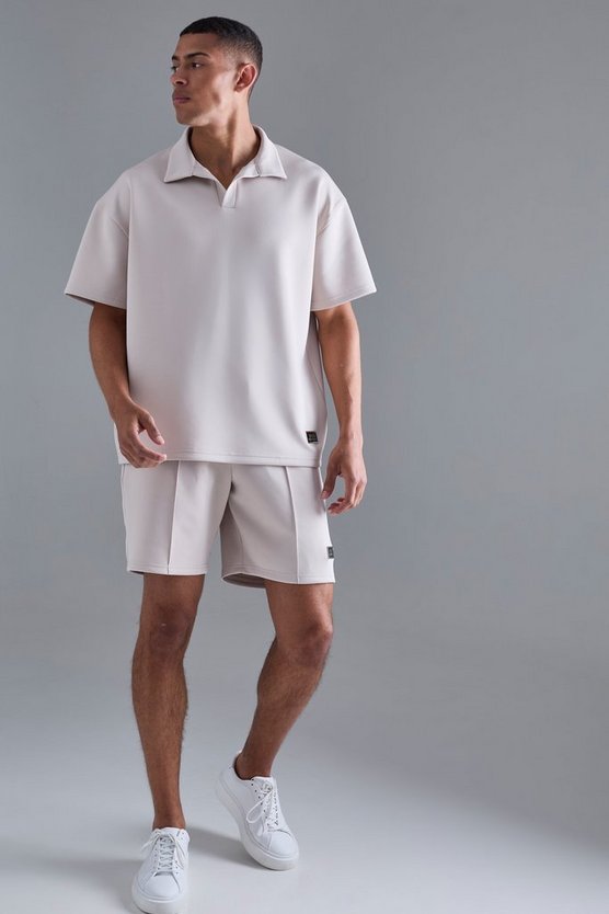 Oversize Scuba Poloshirt & Shorts