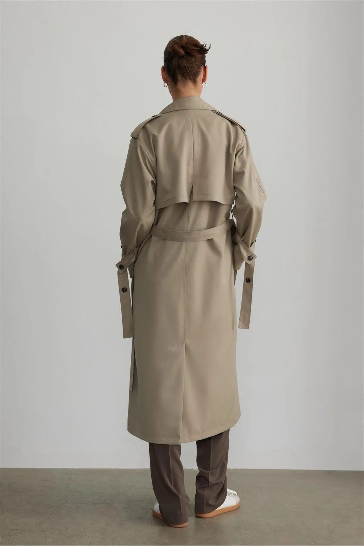 Suud Collection  Trenchcoat - Khaki - Zweireihig