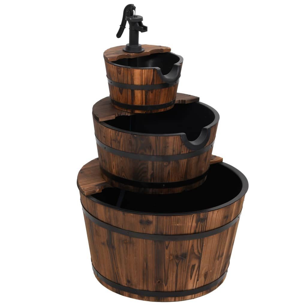 vidaXL Wasserfall Gartenbrunnen mit Pumpe 60x60x94 cm Massivholz Tanne