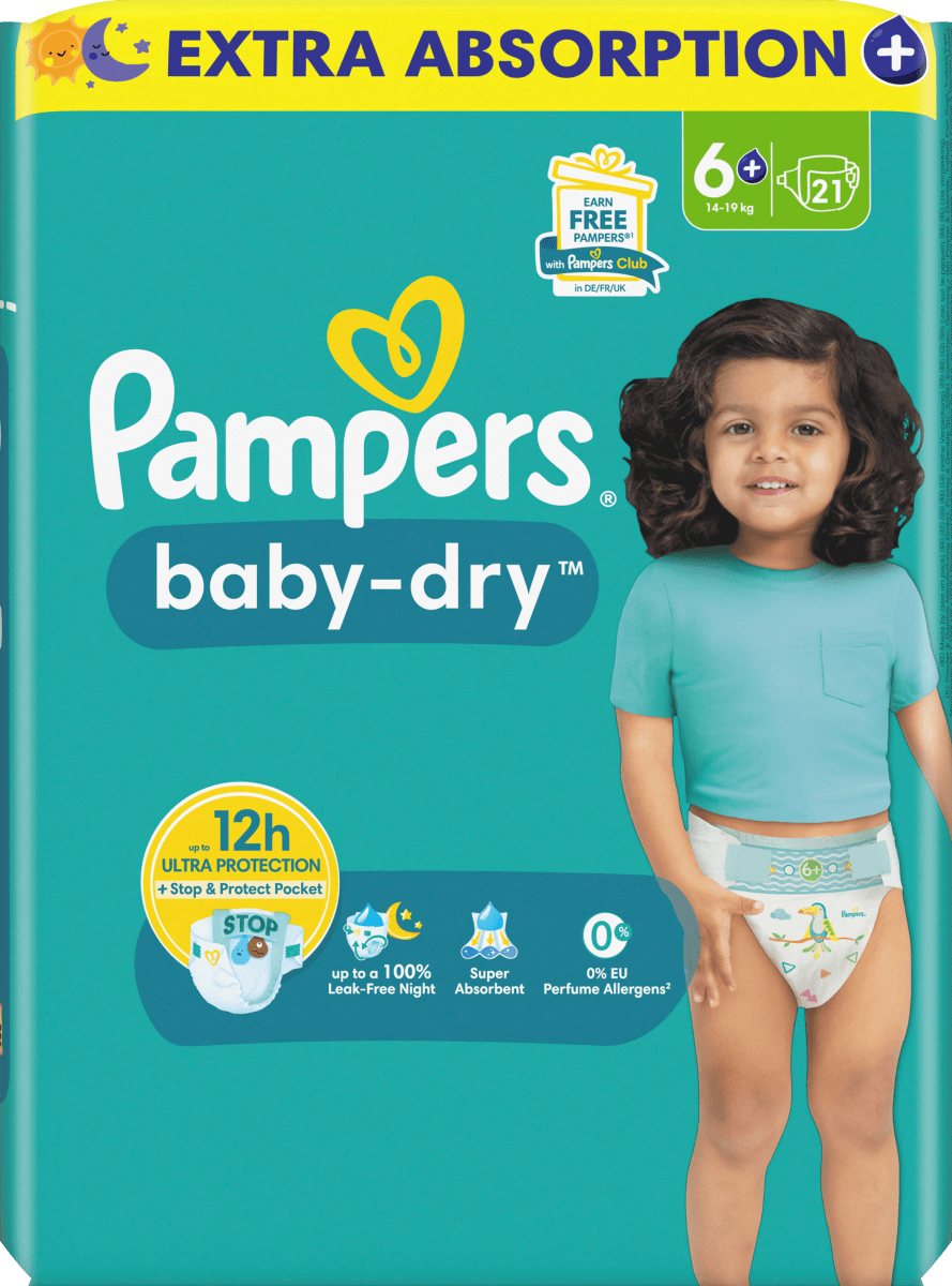 Windeln Baby Dry Gr.6+ Extra Large (14-19kg), 21 St