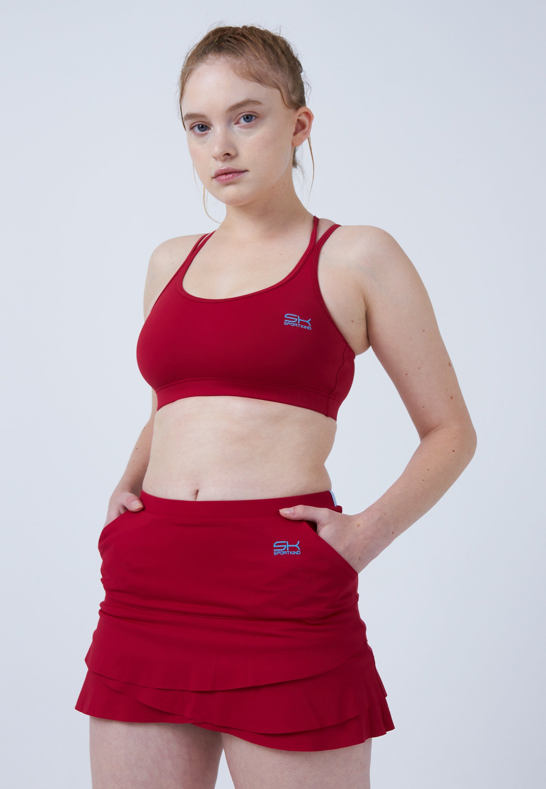 SPORTKIND Tennisrock Tulip Tennis Rock Skort Mädchen & Damen bordeaux rot