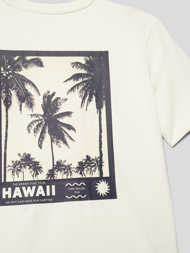 T-Shirt mit Statement-Print in offwhite