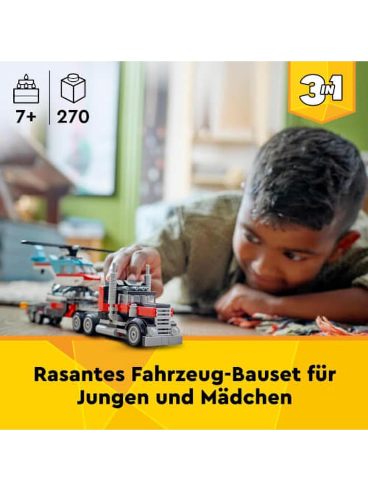 LEGO Bausteine Creator Tieflader mit Hubschrauber, ab 7 Jahre günstig kaufen onesize