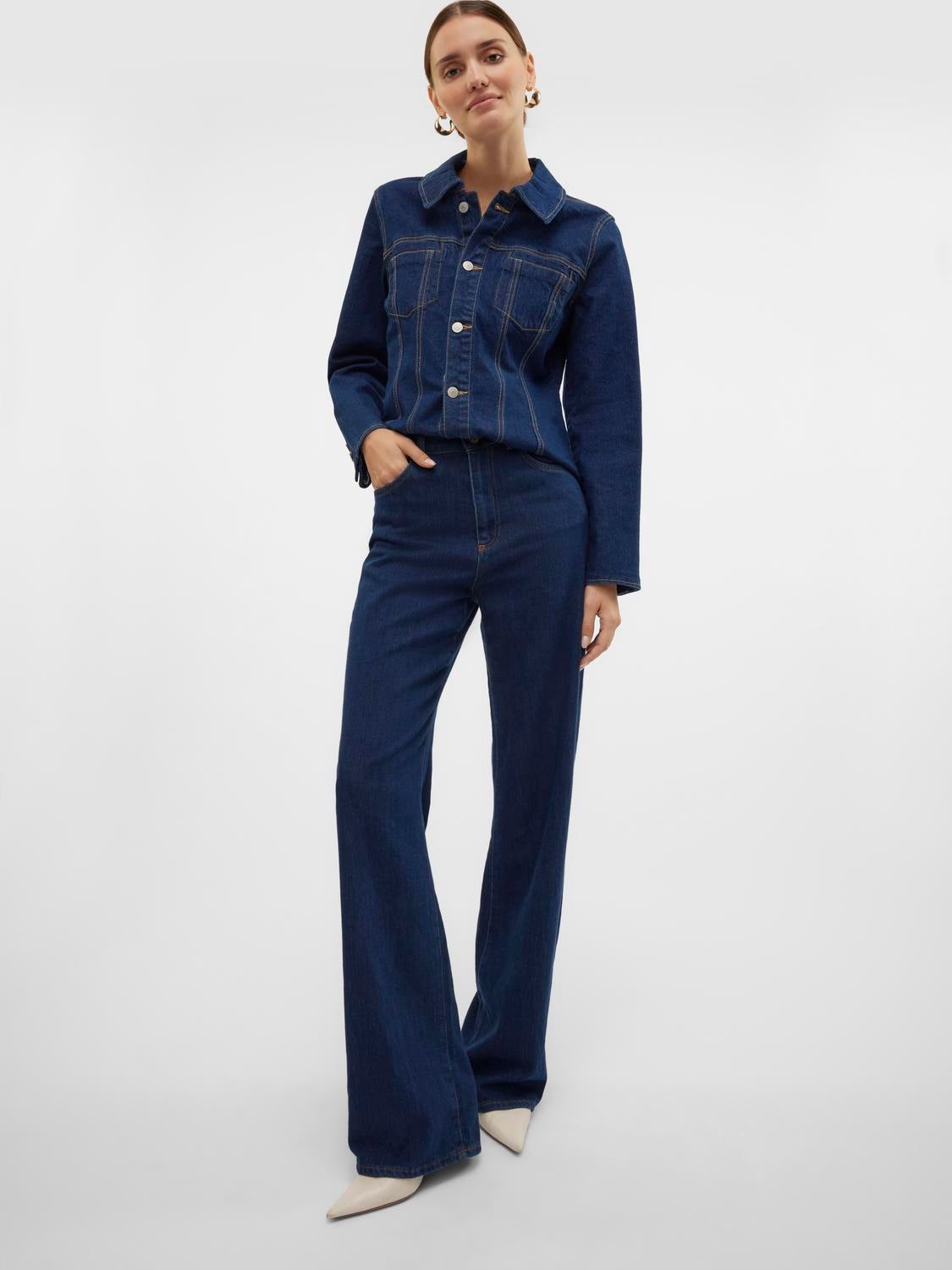VMTESSA Hohe Taille Weiter Beinschnitt Jeans