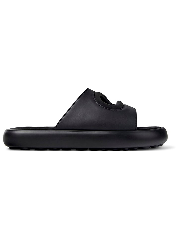 Camper Leder-Pantoletten in Schwarz günstig kaufen
