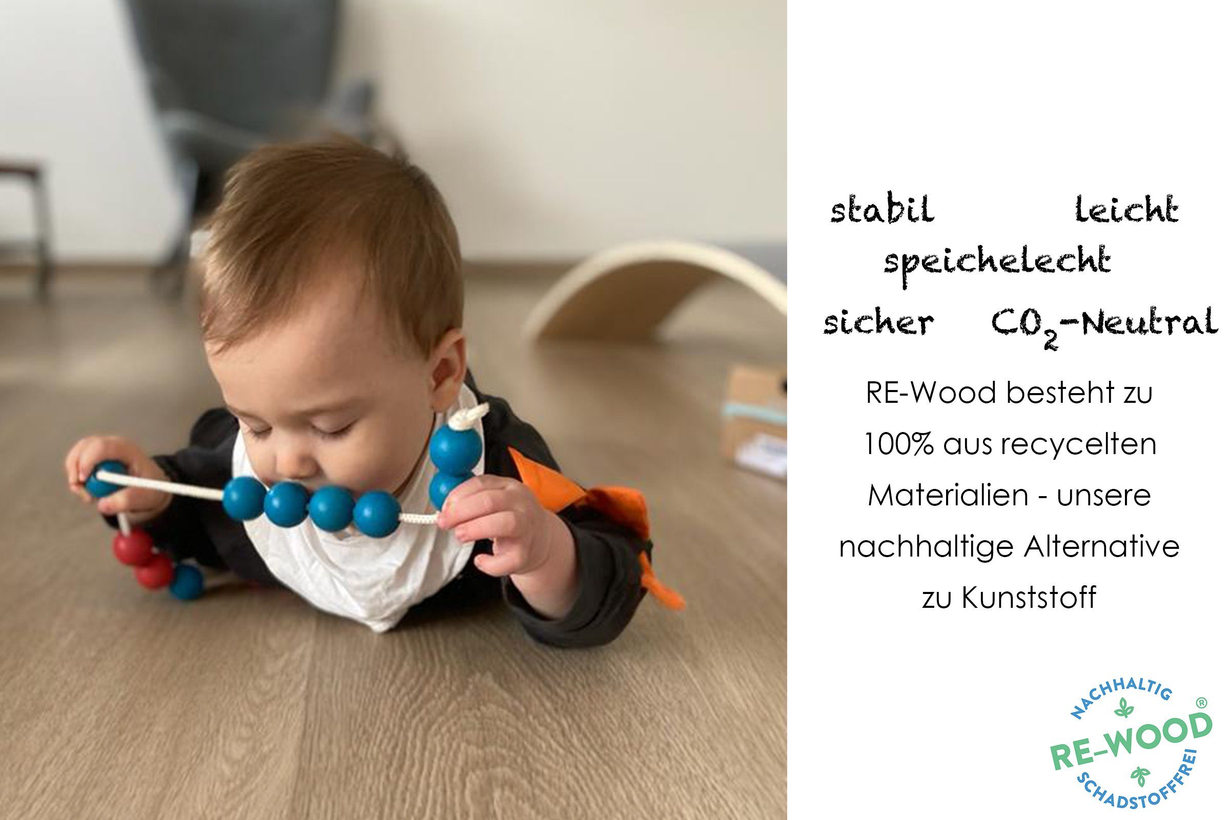 Wissner® aktiv lernen Lernspielzeug Steckwürfel in 10 Farben (100 Stück), RE-Wood® (100-St), RE-Wood®
