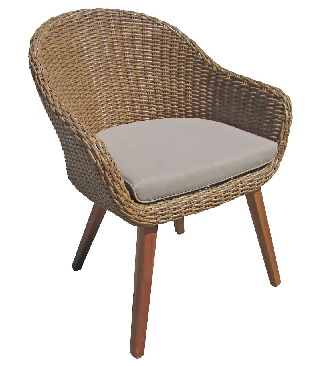 Garden Pleasure 2er Set Stuhl CARSON, mit Auflage, hellbraun