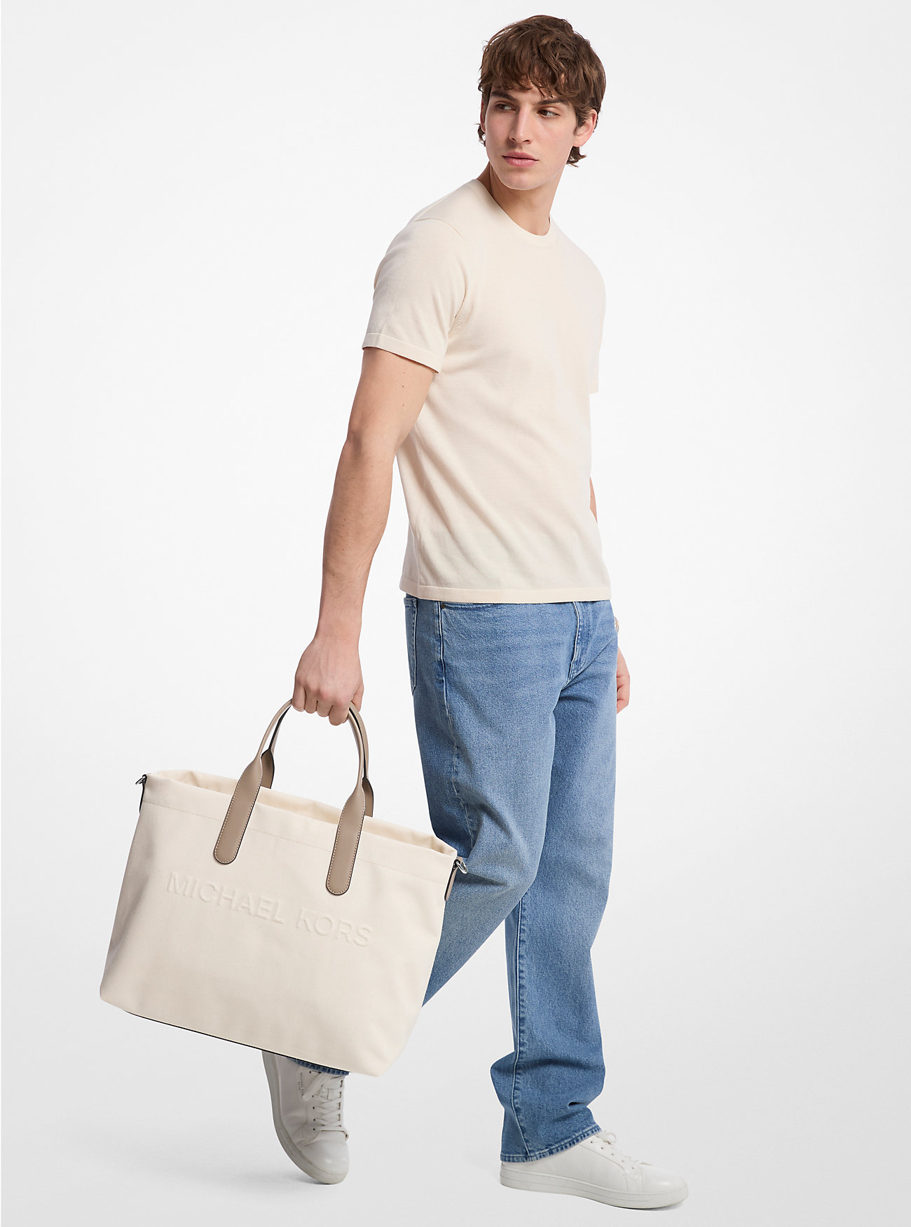 Brooklyn Cotton Blend Tote Bag - BIRCH
